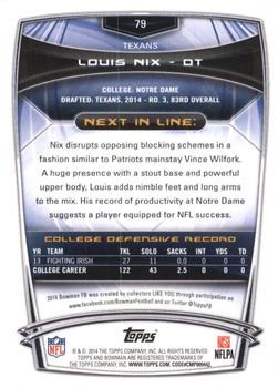 2014 Bowman - Rookies Black #79 Louis Nix Back