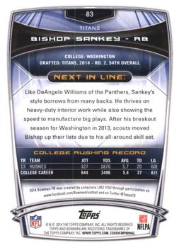 2014 Bowman - Rookies Black #83 Bishop Sankey Back