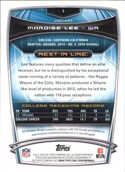 2014 Bowman - Rookies Black #1 Marqise Lee Back