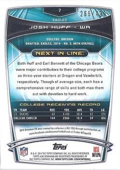 2014 Bowman - Rookies Blue #7 Josh Huff Back