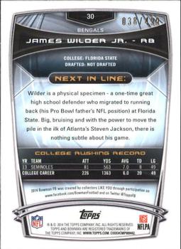 2014 Bowman - Rookies Blue #30 James Wilder Jr. Back