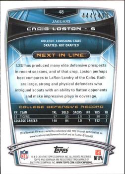 2014 Bowman - Rookies Blue #48 Craig Loston Back