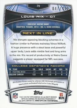 2014 Bowman - Rookies Blue #79 Louis Nix Back
