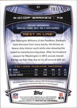 2014 Bowman - Rookies Blue #83 Bishop Sankey Back