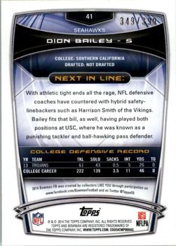 2014 Bowman - Rookies Gold #41 Dion Bailey Back