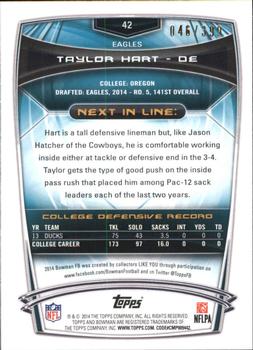 2014 Bowman - Rookies Gold #42 Taylor Hart Back