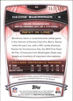 2014 Bowman - Rookies Gold #43 Deone Bucannon Back