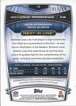 2014 Bowman - Rookies Gold #18 Antonio Andrews Back