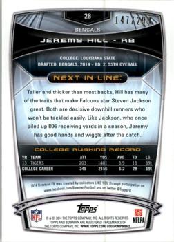 2014 Bowman - Rookies Orange #28 Jeremy Hill Back