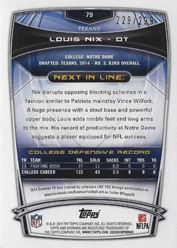 2014 Bowman - Rookies Orange #79 Louis Nix Back