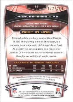 2014 Bowman - Rookies Orange #85 Charles Sims Back