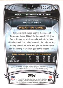 2014 Bowman - Rookies Red #10 Jerome Smith Back