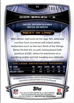 2014 Bowman - Rookies Red #41 Dion Bailey Back