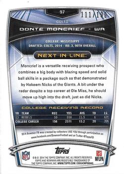2014 Bowman - Rookies Red #97 Donte Moncrief Back