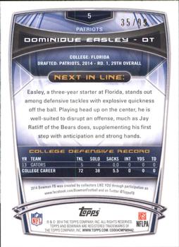 2014 Bowman - Rookies Green #5 Dominique Easley Back