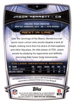 2014 Bowman - Rookies Rainbow Black #4 Jason Verrett Back