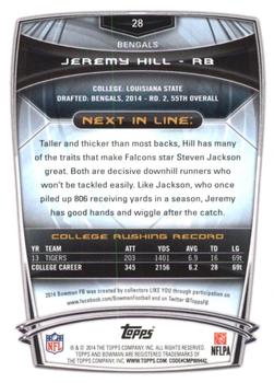 2014 Bowman - Rookies Rainbow Black #28 Jeremy Hill Back