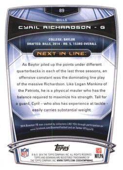 2014 Bowman - Rookies Rainbow Silver Ice #89 Cyril Richardson Back