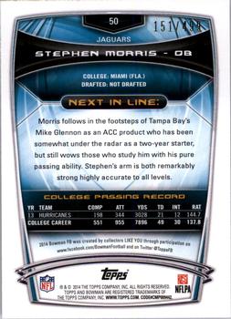 2014 Bowman - Rookies Rainbow Blue #50 Stephen Morris Back