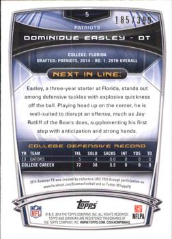 2014 Bowman - Rookies Rainbow Gold #5 Dominique Easley Back
