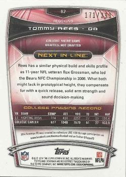 2014 Bowman - Rookies Rainbow Gold #82 Tommy Rees Back