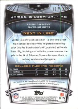 2014 Bowman - Rookies Rainbow Orange #30 James Wilder Jr. Back