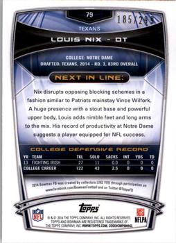 2014 Bowman - Rookies Rainbow Orange #79 Louis Nix Back