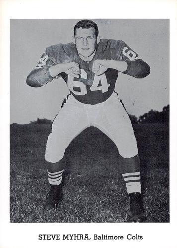 1960 Jay Publishing Baltimore Colts #NNO Steve Myhra Front