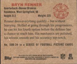 2014 Bowman - Mini #50B-34 Bryn Renner Back