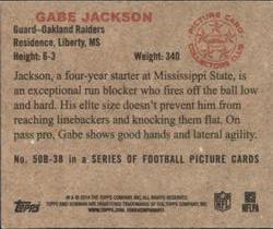 2014 Bowman - Mini #50B-38 Gabe Jackson Back