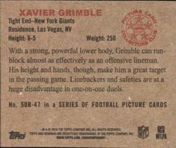 2014 Bowman - Mini #50B-47 Xavier Grimble Back