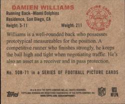 2014 Bowman - Mini #50B-71 Damien Williams Back