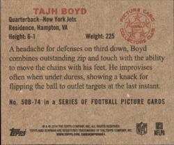 2014 Bowman - Mini #50B-74 Tajh Boyd Back