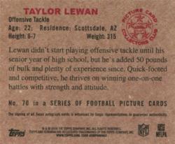 2014 Bowman - Mini Autographs #70 Taylor Lewan Back