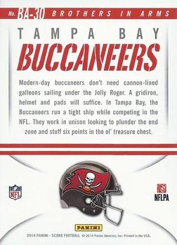 2014 Panini Hot Rookies - Brothers In Arms Blue #BA-30 Tampa Bay Buccaneers Back