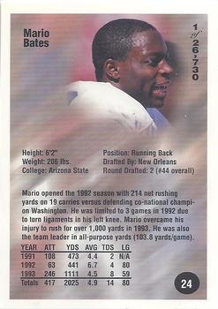 1994 Superior Rookies #24 Mario Bates Back