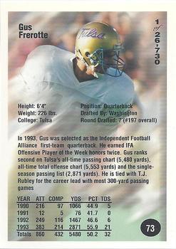 1994 Superior Rookies #73 Gus Frerotte Back