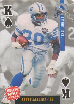 1995 Bicycle Ditka's Picks Playing Cards #K♠ Barry Sanders Front