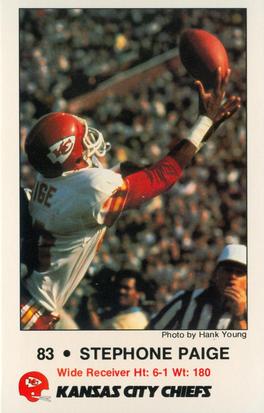 1984 Kansas City Chiefs Police #7 Stephone Paige Front