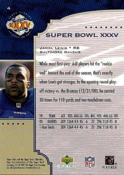 2001 Upper Deck Super Bowl XXXV #4 Jamal Lewis Back