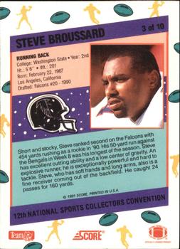1991 Score 12th National Sports Collectors Convention #3 Steve Broussard Back