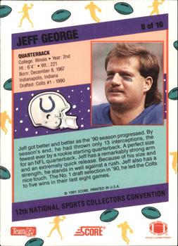 1991 Score 12th National Sports Collectors Convention #8 Jeff George Back