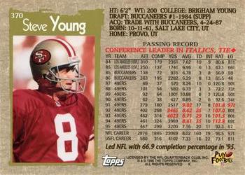 1996 NFL Properties Back to School #NNO Steve Young Back