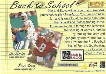 1996 NFL Properties Back to School #NNO Dan Marino / Steve Young Back