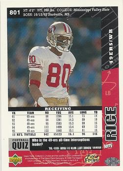 1996 NFL Properties Back to School #NNO Jerry Rice Back