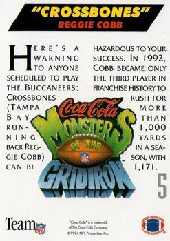 1993 Coca-Cola Monsters of the Gridiron #5 Reggie Cobb Back