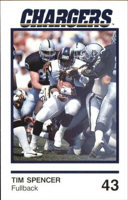 1989 San Diego Chargers Police #1 Tim Spencer Front