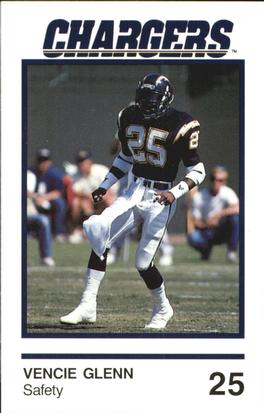 1989 San Diego Chargers Police #2 Vencie Glenn Front