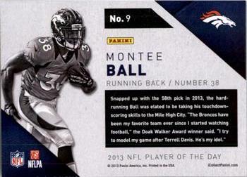 2013 Panini NFL Player of the Day #9 Montee Ball Back