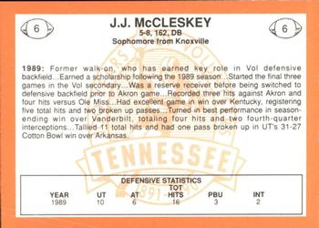 1990 Tennessee Volunteers Centennial #6 J.J. McCleskey Back